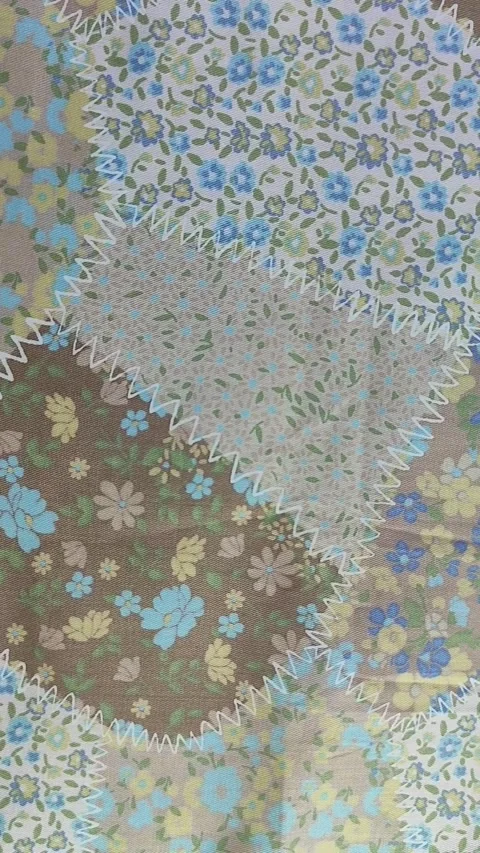 Patchwork print on a Japanese cotton fabric Stock Footage 265036046