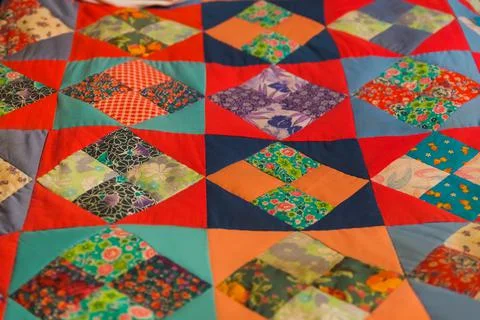 Patchwork quilt design - abstract pattern background Stock Photos