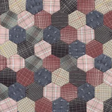 Patchwork Quilt Hexagon pattern Stock Photos