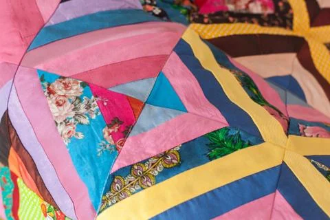 Patchwork quilt. Part of blanket as background Foto stock