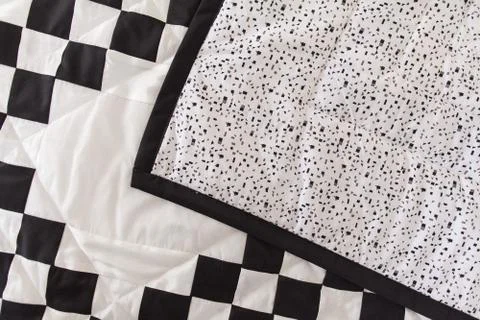 Patchwork quilt. Part of patchwork quilt as background. Handmade. Colorful Stock Photos