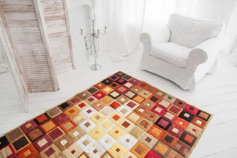 Patchwork quilt. Part of patchwork quilt as background. Handmade. Colorful Stock Photos