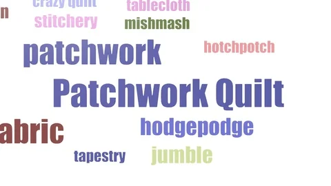 Patchwork Quilt Tagcloud Animated On White Background Stock Footage 103563863