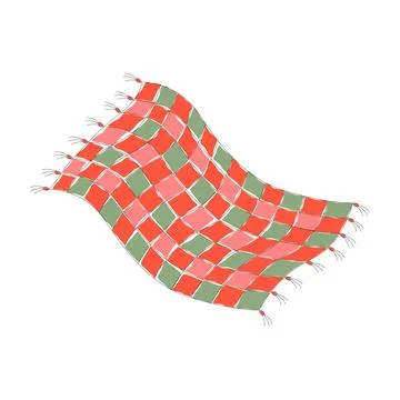 Patchwork quilt. Textile. Warm handmade blanket sewn from multi-colored green Stockillustratie