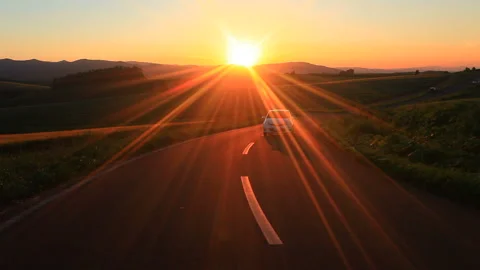 Patchwork Road, Cars, and Sunset Vidéo 330448750