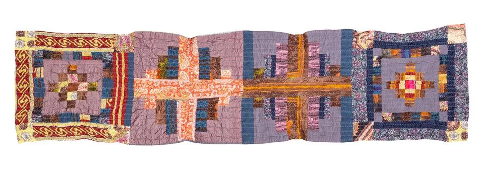 Patchwork scarf with geometric pattern cutout Stock Photos