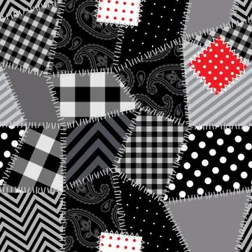 Patchwork seamless background. Illustrazione stock