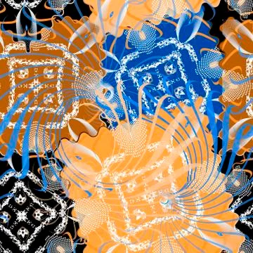 Patchwork seamless pattern. Abstract modern ornamental vector background. Geo Stock Illustration