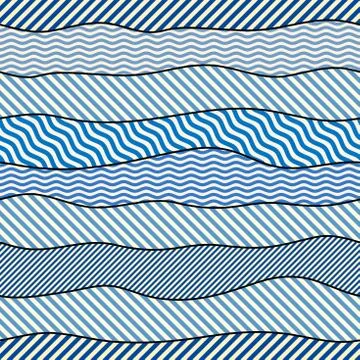 Patchwork seamless pattern in marine style. Vector image. 스톡 일러스트