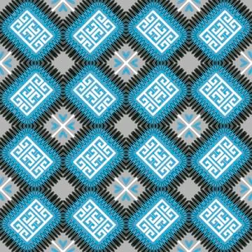 Patchwork seamless pattern. Vector colorful ornamental background. Tribal eth Stock Illustration