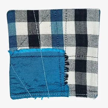 Patchwork square handmade textile composition Stockfoto's