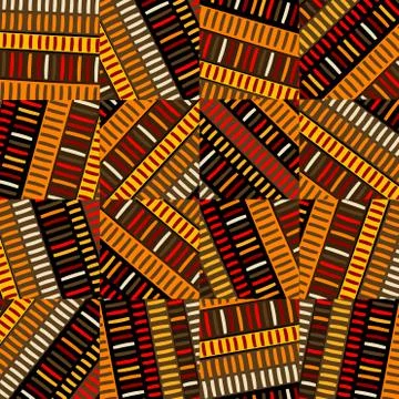 Patchwork squares background with doodle stripes Stock Illustration