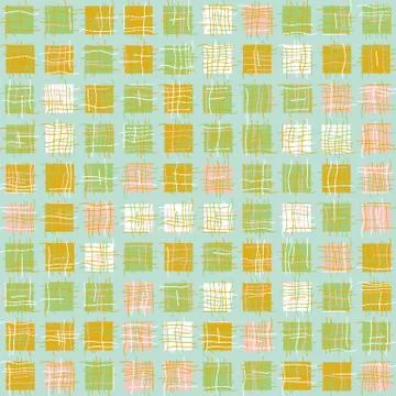 Patchwork squares geometric seamless vector pattern in pastel colors Illustrazione stock