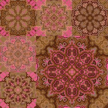 Patchwork style pattern. Seamless tile background, blue, white, Arabic, Indian Stock Illustration