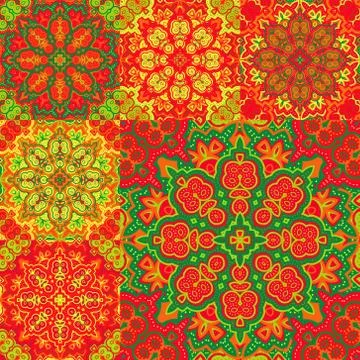 Patchwork style pattern. Seamless tile background, blue, white, Arabic, Indian Stock Illustration