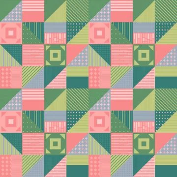 Patchwork style seamless pattern Stockillustratie