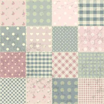 Patchwork in style Shabby chic Stockillustratie