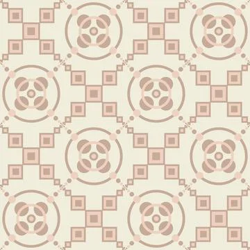 Patchwork style square ceramic tile, beige pink pastel color, minimalist patt Illustrazione stock