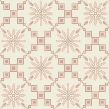 Patchwork style square ceramic tile, beige pink pastel color, pattern for wal Stock Illustration