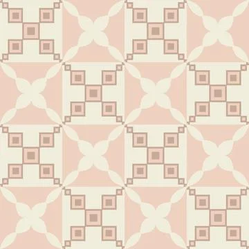 Patchwork style square ceramic tile, pattern for wall design Stock Illustration