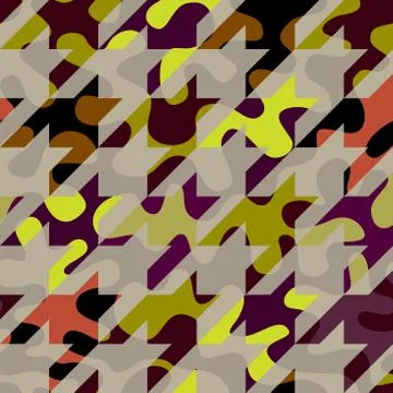 Patchwork textile pattern in military style. . Vector image. 스톡 일러스트