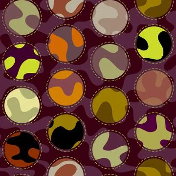 Patchwork textile pattern in military style. . Vector image. Stock Illustration