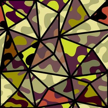 Patchwork textile pattern in military style. . Vector image. イラスト素材