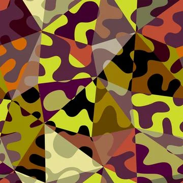 Patchwork textile pattern in military style. . Vector image. 스톡 일러스트