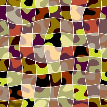 Patchwork textile pattern in military style. . Vector image. Illustrazione stock