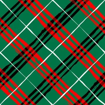 Patchwork textile pattern. Seamless plaid design background. Merry Christmas Illustrazione stock