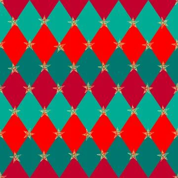 Patchwork textile pattern. Seamless plaid design background. Merry Christmas Stock Illustration