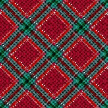 Patchwork textile pattern. Seamless plaid design background. Merry Christma.. Illustrazione stock