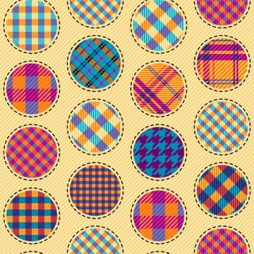 Patchwork textile pattern. Seamless quilting design background. Illustrazione stock