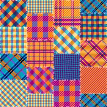Patchwork textile pattern. Seamless quilting design background. 스톡 일러스트
