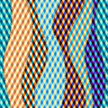 Patchwork textile pattern. Seamless quilting design background. Illustrazione stock