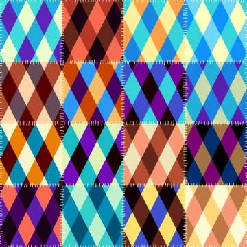 Patchwork textile pattern. Seamless quilting design background. Stock Illustration