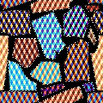 Patchwork textile pattern. Seamless quilting design background. イラスト素材
