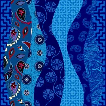 Patchwork textile pattern. Seamless quilting design background. Stock Illustration