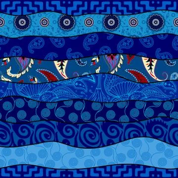 Patchwork textile pattern. Seamless quilting design background. Stock Illustration