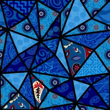 Patchwork textile pattern. Seamless quilting design background. Stockillustratie