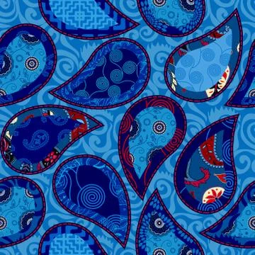 Patchwork textile pattern. Seamless quilting design background. Stockillustratie