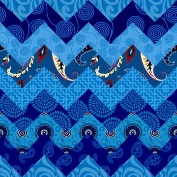 Patchwork textile pattern. Seamless quilting design background. 库存插图