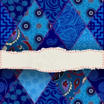 Patchwork textile pattern. Seamless quilting design background. イラスト素材