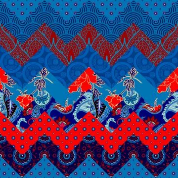 Patchwork textile pattern. Seamless quilting design background. 库存插图