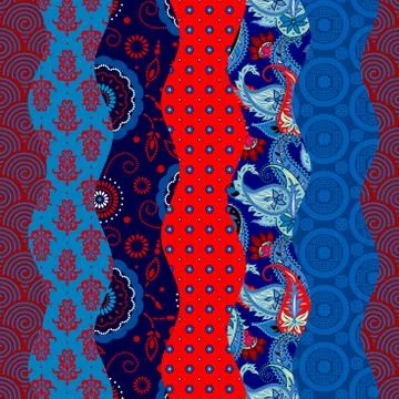 Patchwork textile pattern. Seamless quilting design background. Stockillustratie