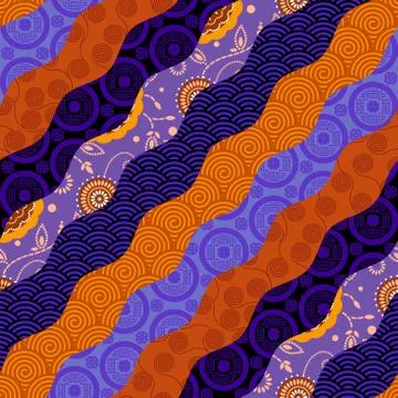 Patchwork textile pattern. Seamless quilting design background. Stockillustratie