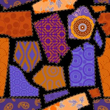 Patchwork textile pattern. Seamless quilting design background. Stock Illustration