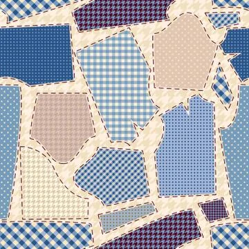 Patchwork textile pattern. Seamless quilting design background. 스톡 일러스트