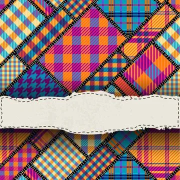 Patchwork textile pattern. Seamless quilting design background. Illustrazione stock