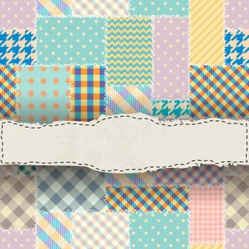 Patchwork textile pattern. Seamless quilting design background. Stock Illustration
